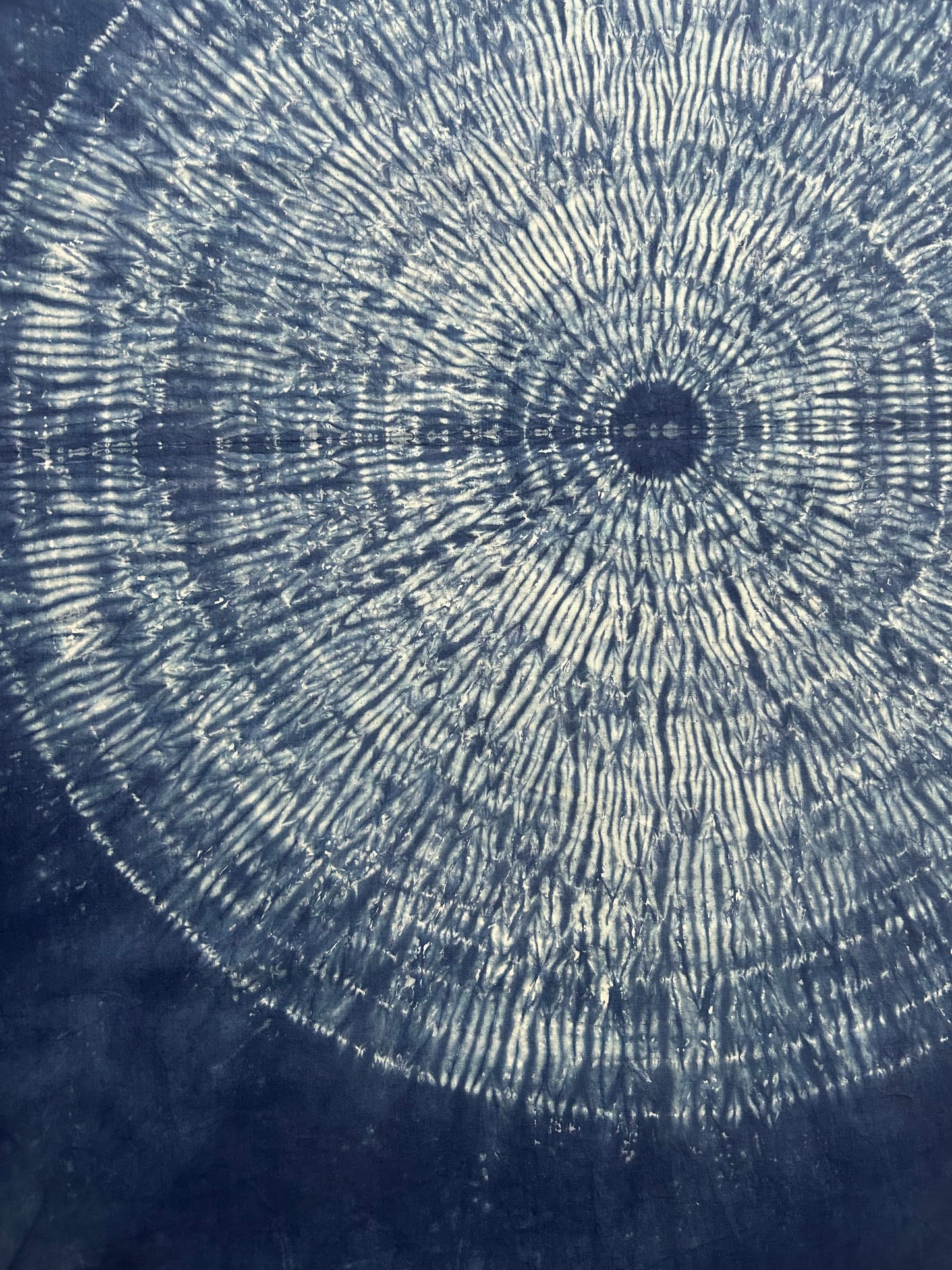Nui Shibori Indigo tapestry | Japanese Tie Dye Fiber wall Art | blue contemporary Wall Hanging | Ready to Frame or Hang | Japandi interior