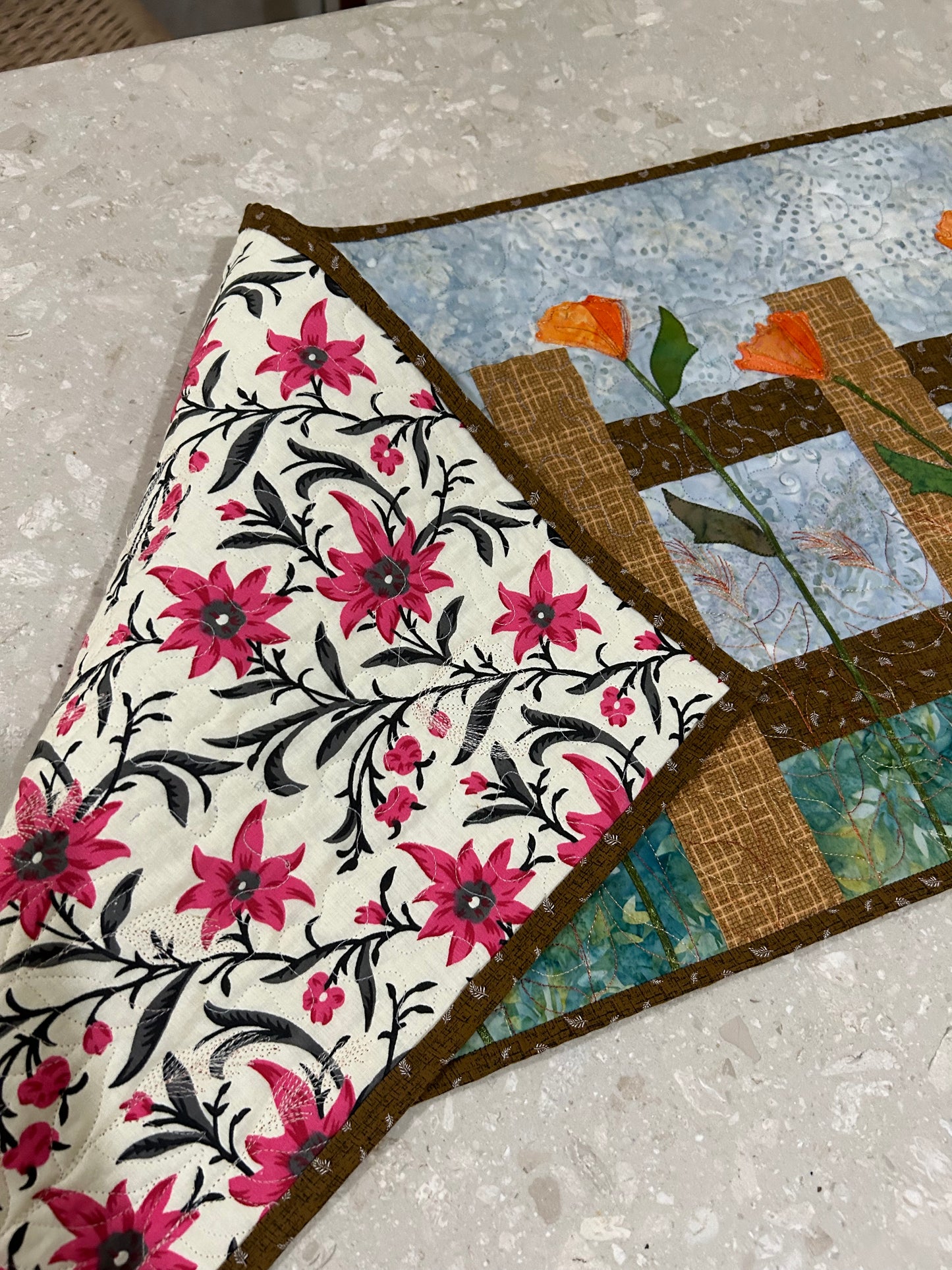 Backside of table runner