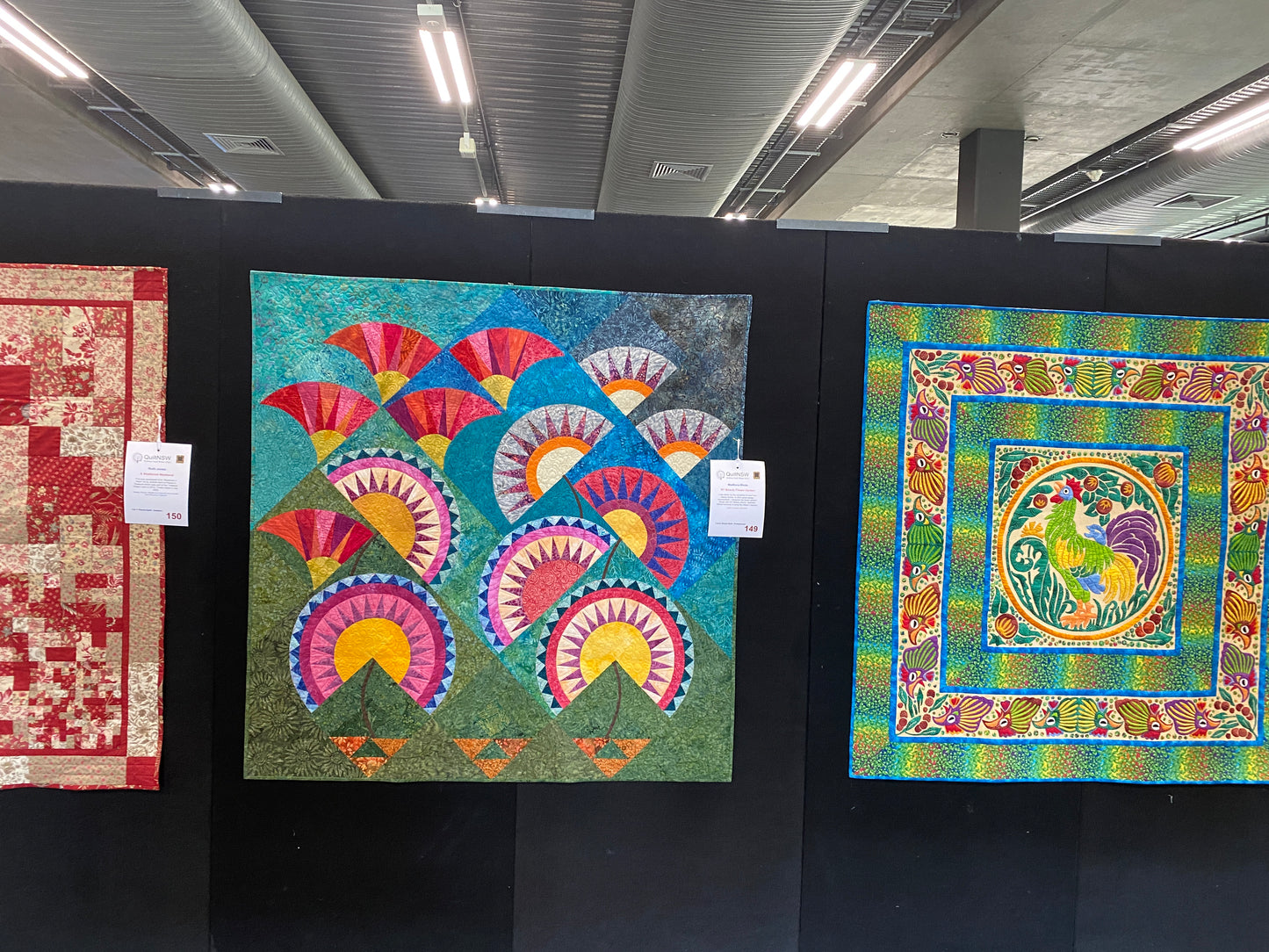 Quilt hanging in international quilt show
