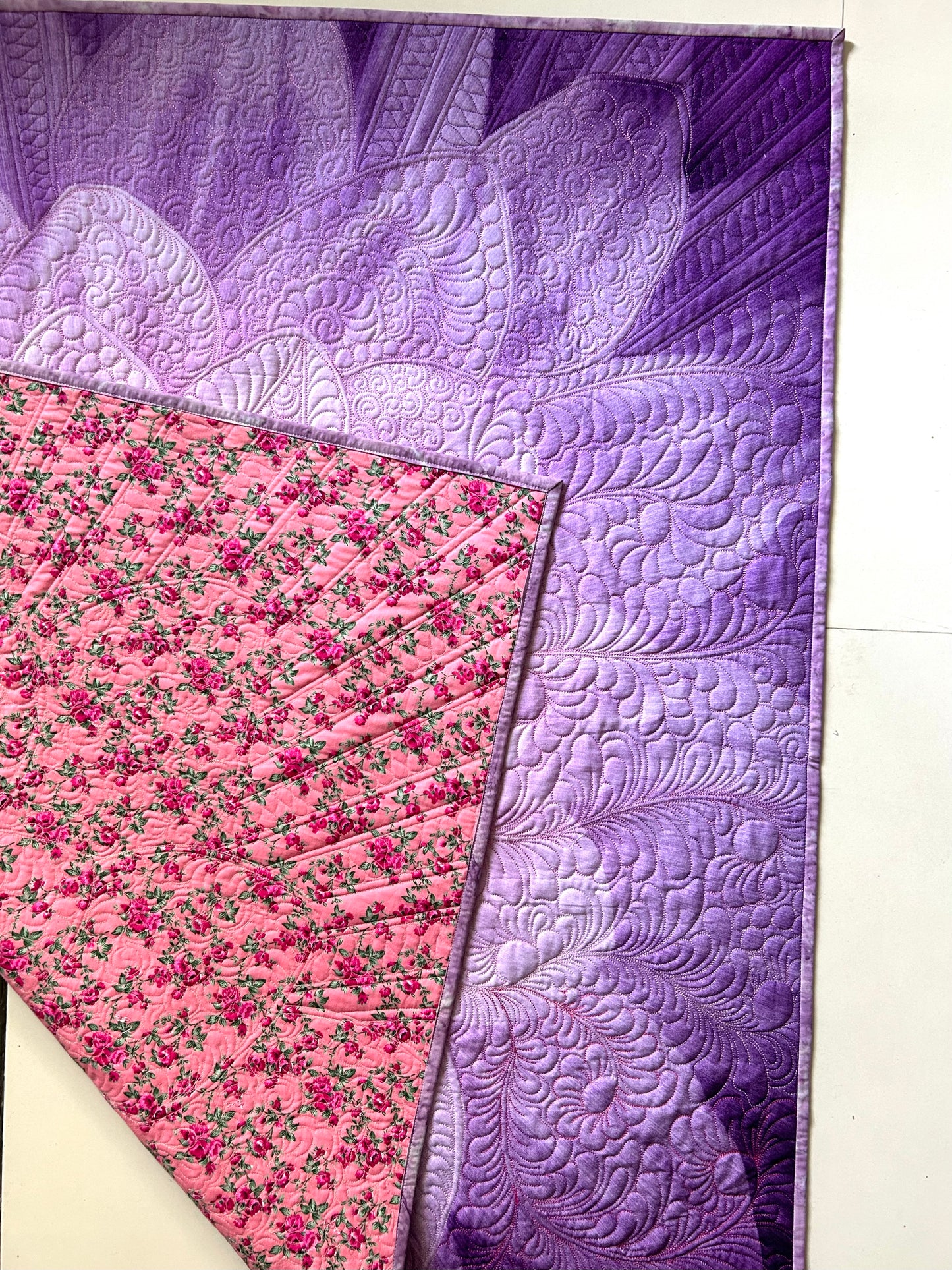 Picture showing backing fabric of the quilt