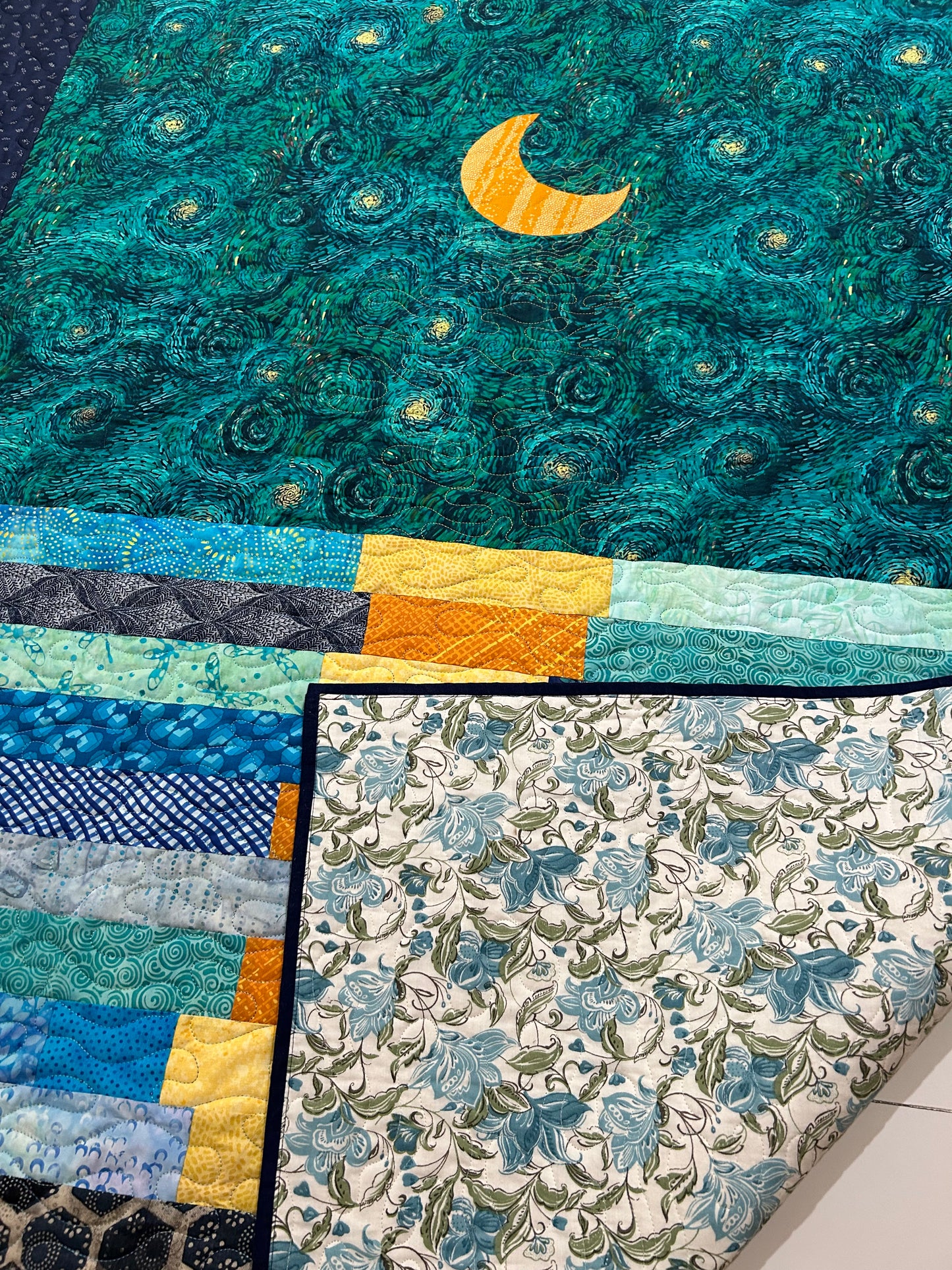 Backside of the starry night quilt