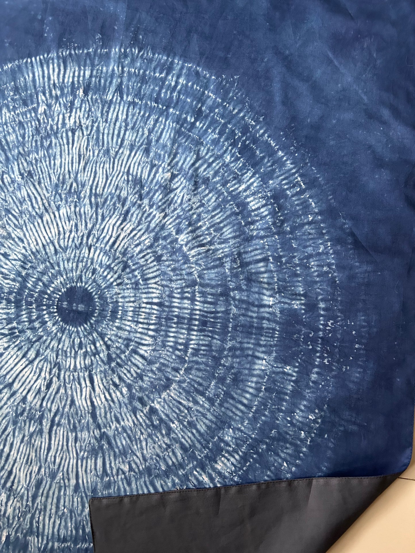Nui Shibori Indigo tapestry | Japanese Tie Dye Fiber wall Art | blue contemporary Wall Hanging | Ready to Frame or Hang | Japandi interior