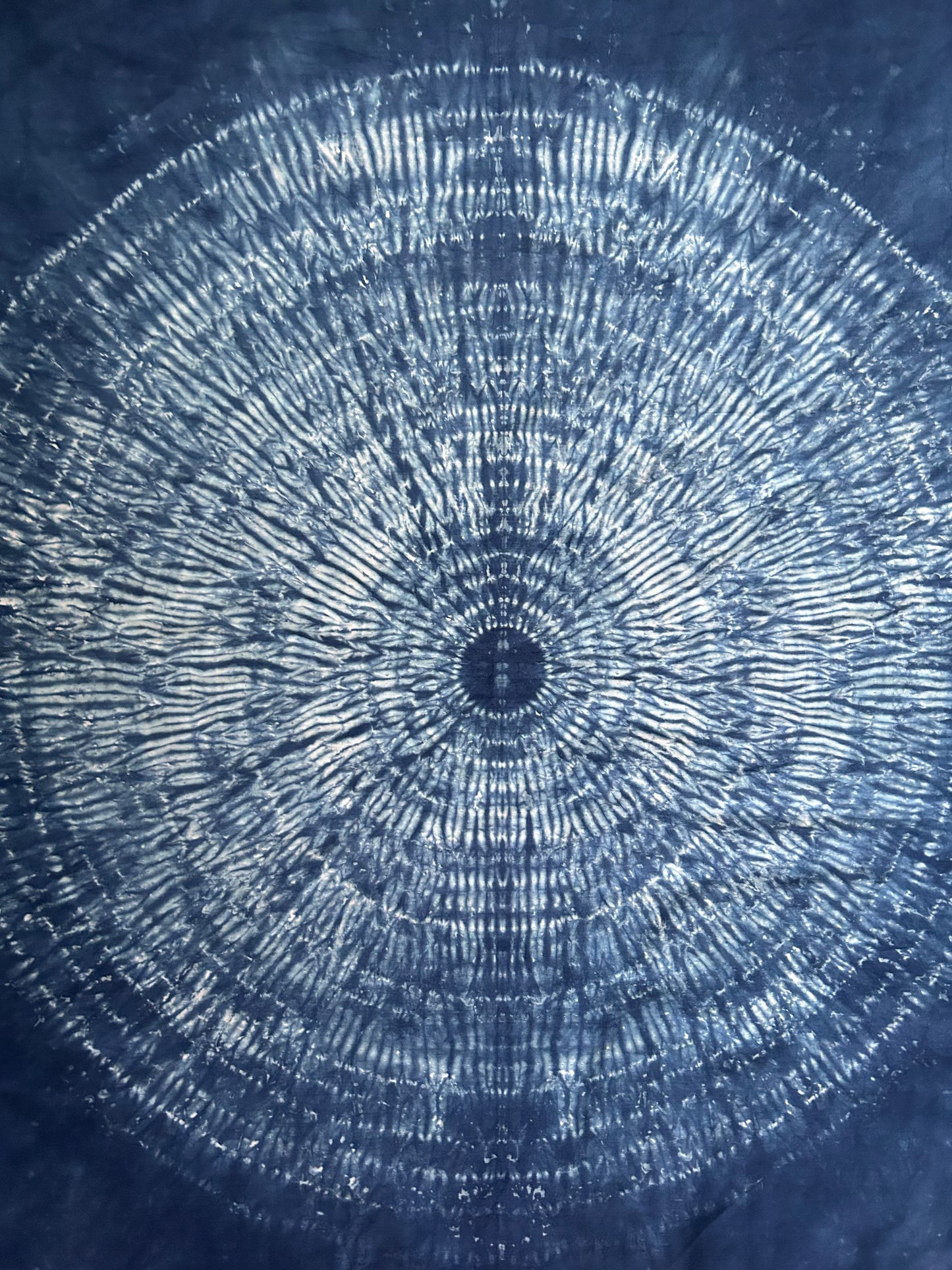 Nui Shibori Indigo tapestry | Japanese Tie Dye Fiber wall Art | blue contemporary Wall Hanging | Ready to Frame or Hang | Japandi interior