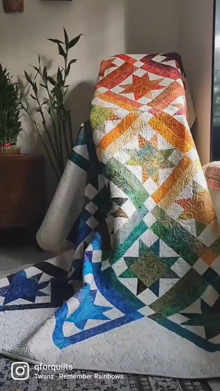 Video of rainbow quilt