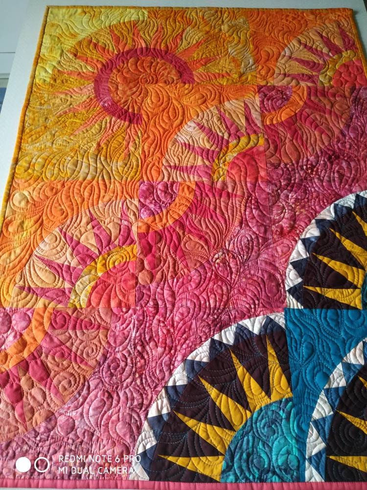 Details of quilting on quilt