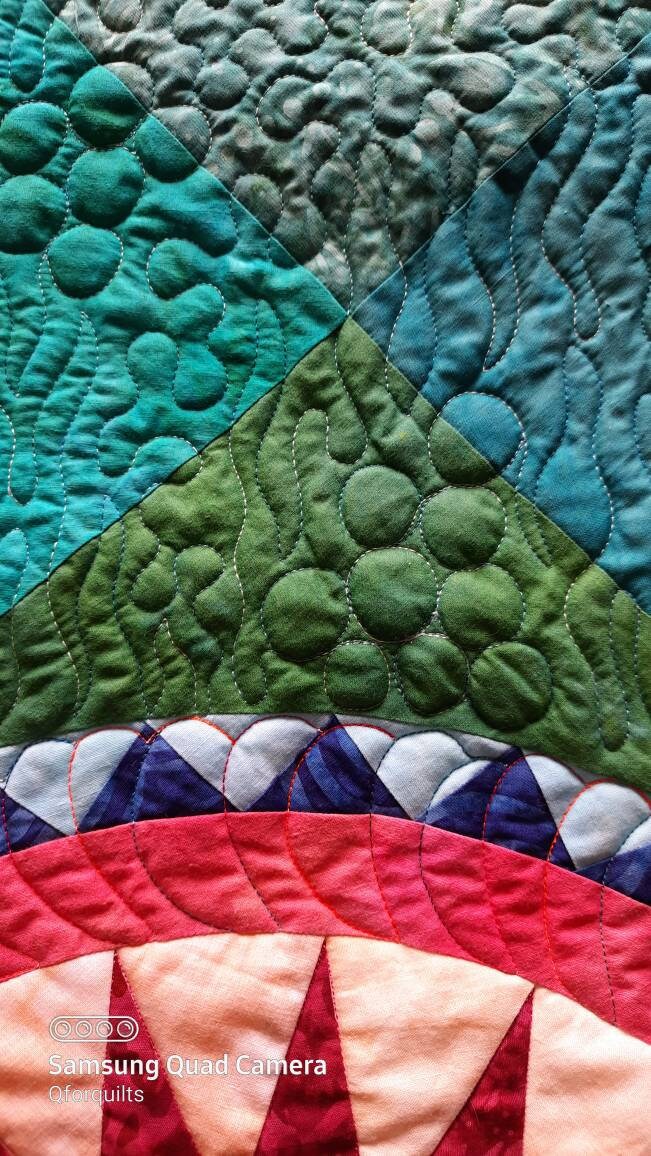 Close up of quilting on quilt