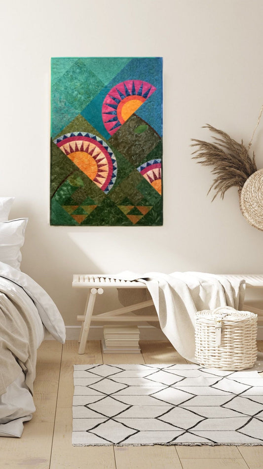 New York beauty flower garden wall art quilt