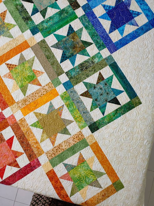 Twin size rainbow quilt