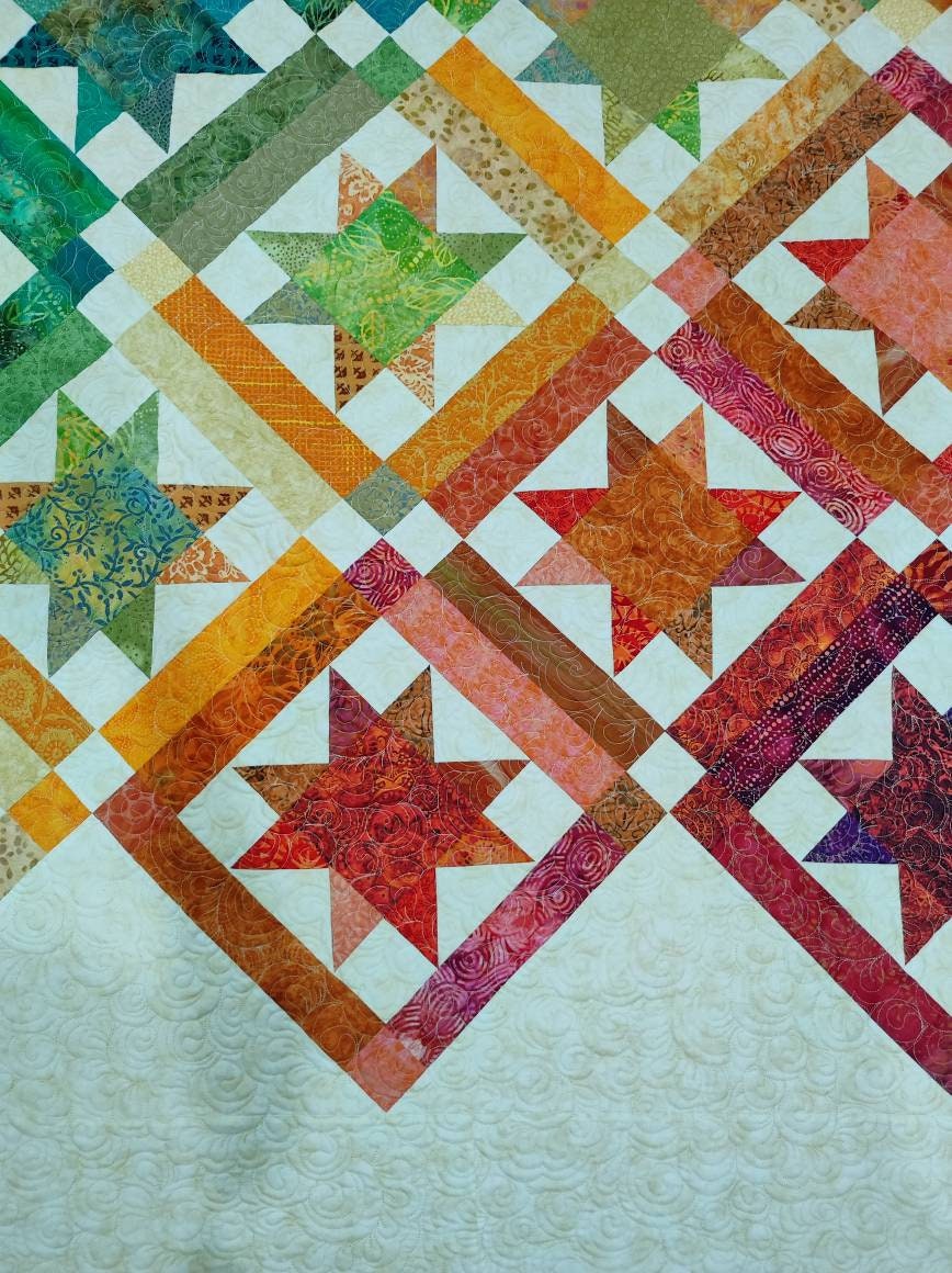 Blocks on a rainbow quilt
