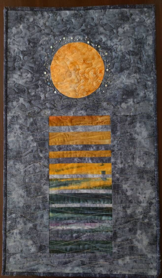 Lunar wall art quilt