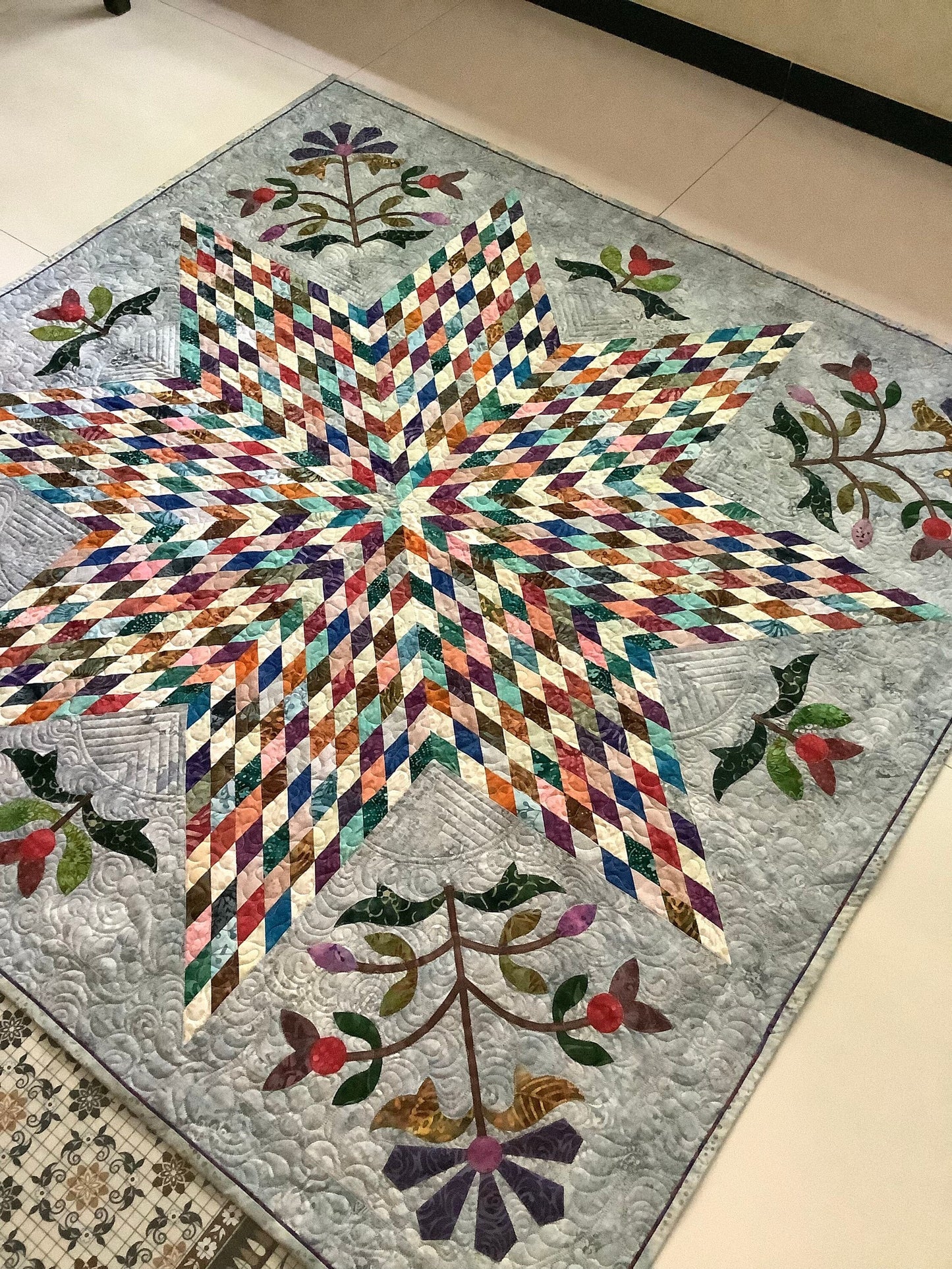 Long view of Bethlehem star quilt