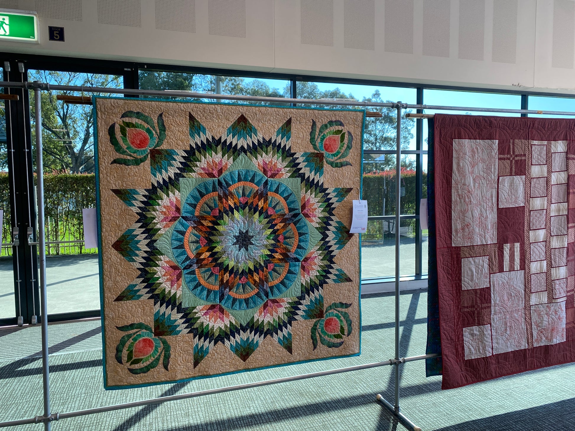 Quilt hanging in internal Sydney quilt show