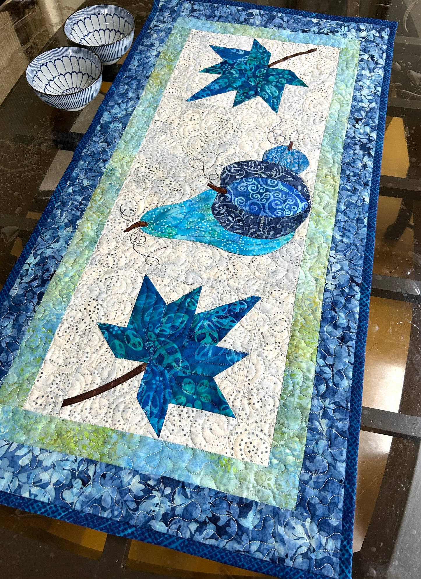 Maple Leaf Table Runner – Quilted Fall Decor - Autumn Table Decoration