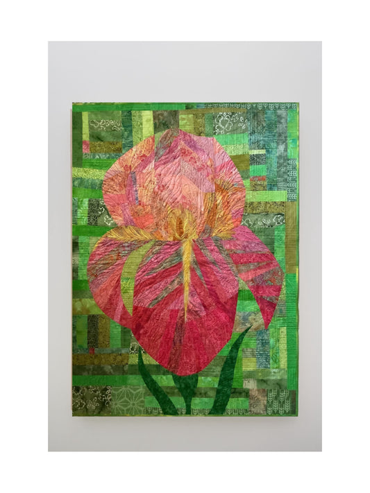 Iris Modern wall Art Quilt | Contemporary Floral Textile Wall Art