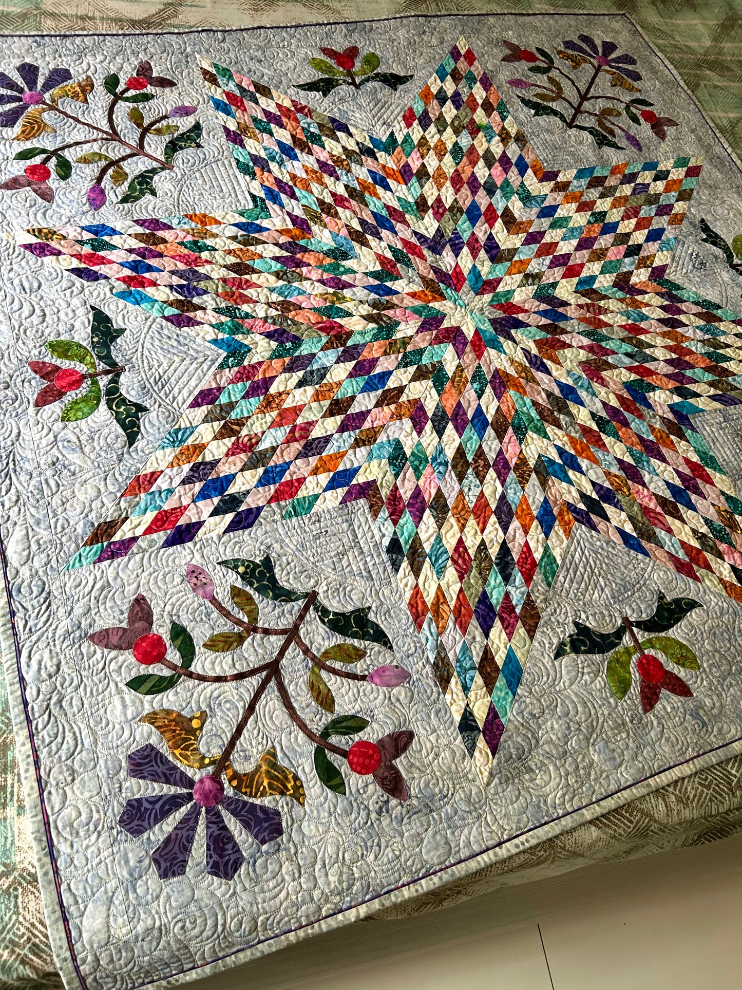 Handmade Lone Star Quilted Wall Art - Texas Star Quilt