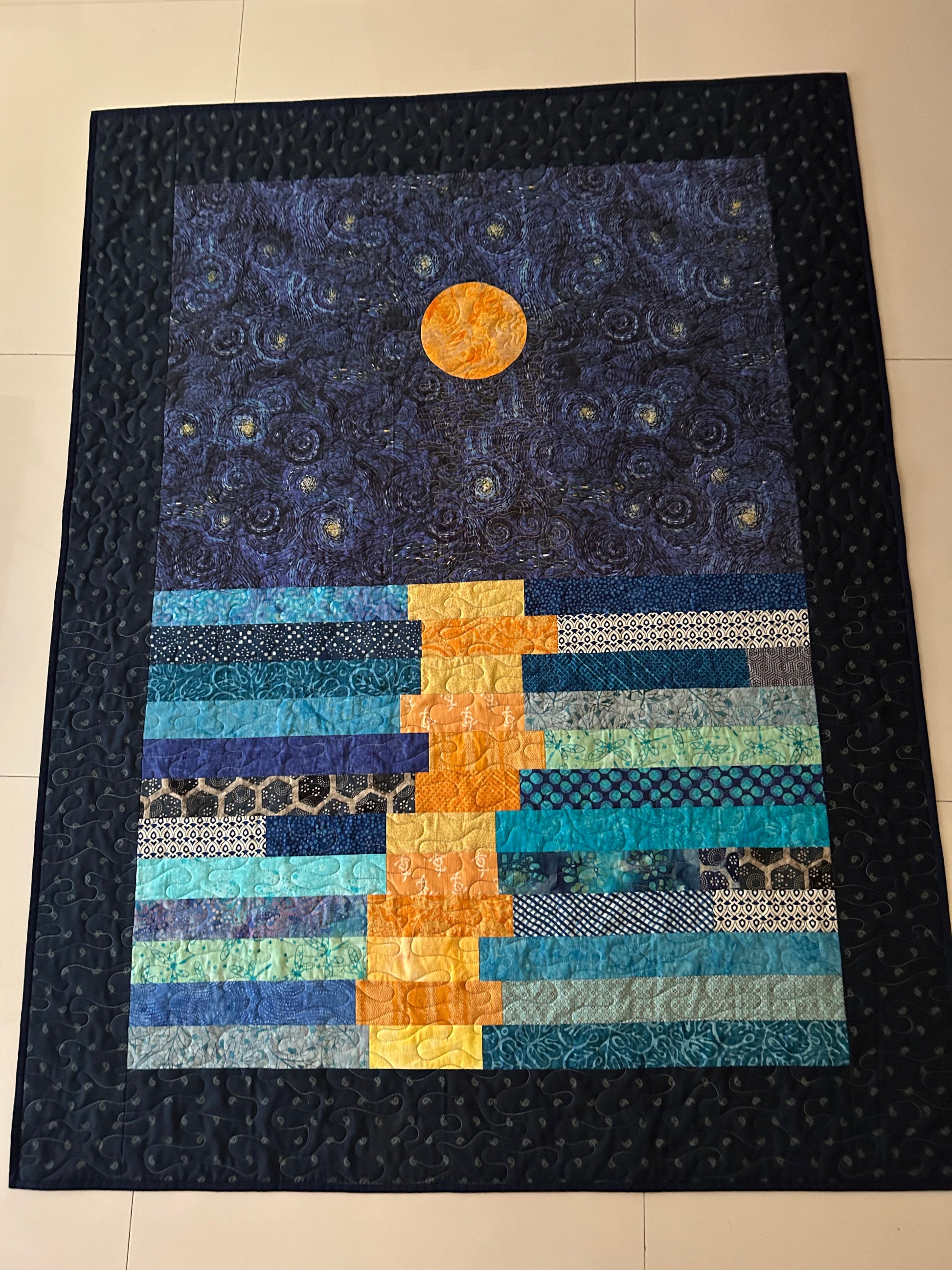 Full mage of starry night throw quilt