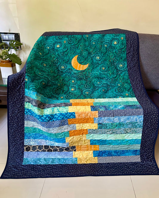 Starry night sofa throw quilt 