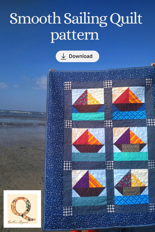 Smooth Sailing Quilt Pattern – Nautical Baby Quilt PDF | Sailboat Quilt | Modern Patchwork Pattern | Easy Baby Quilt | Scrap-Friendly