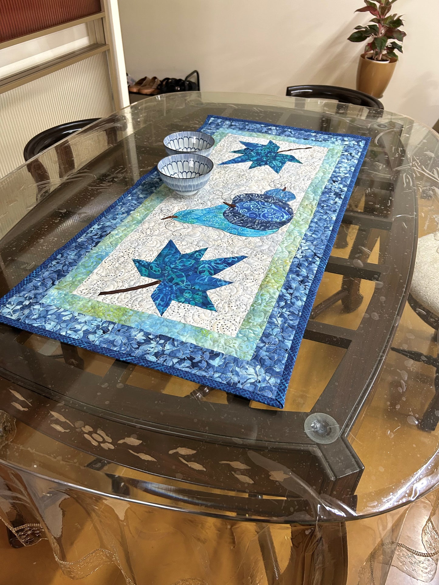 Maple Leaf Table Runner – Quilted Fall Decor - Autumn Table Decoration
