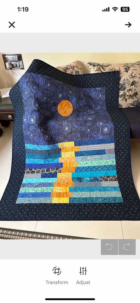 Starry night quilted sofa throw 