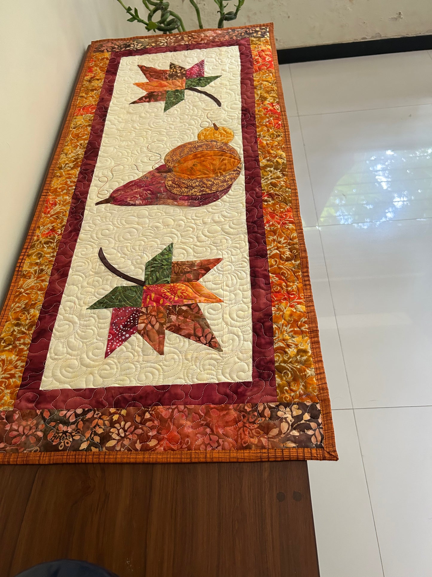 Fall quilted table runner OR pumpkin decor OR thanksgiving gift