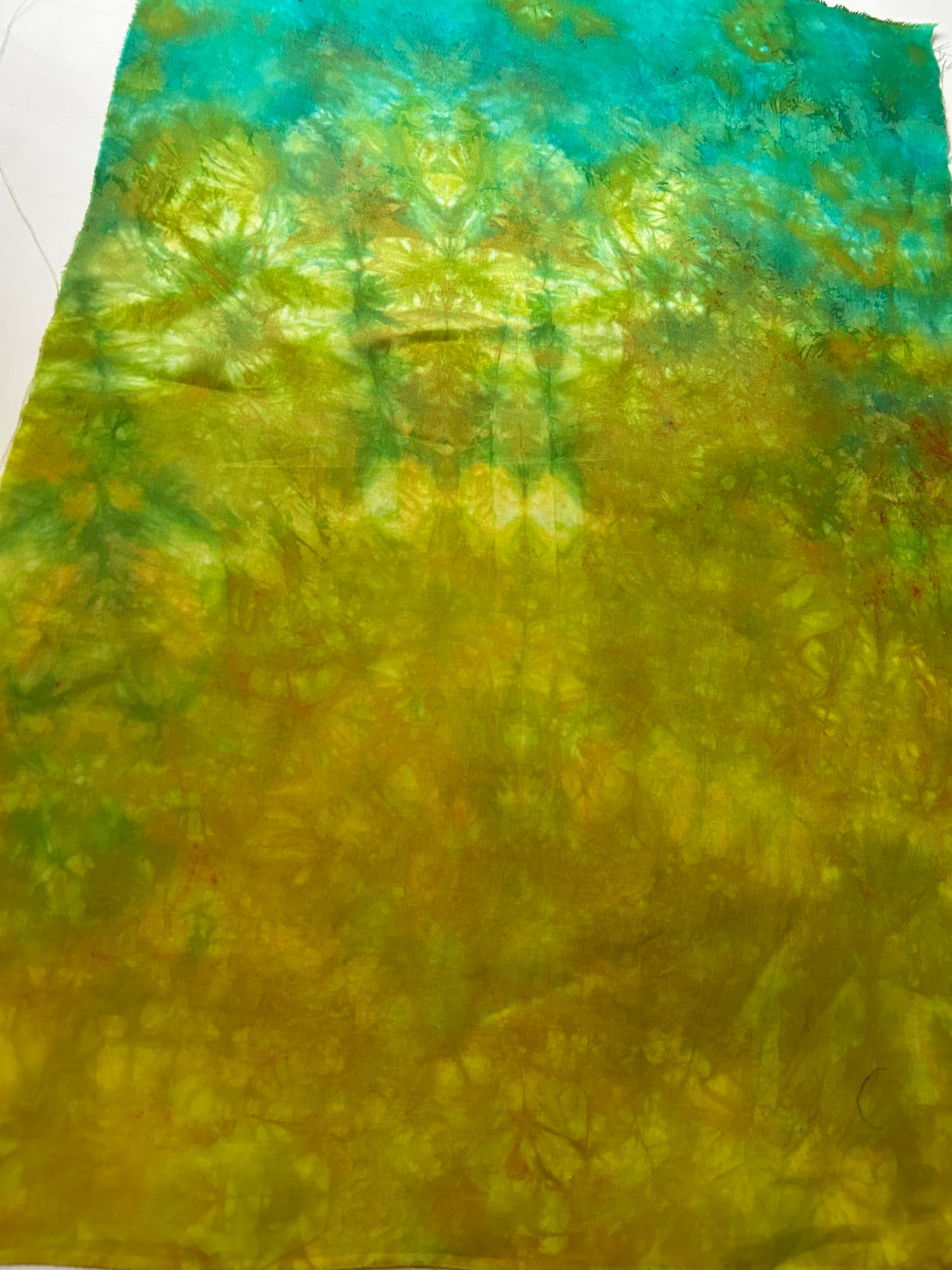 Hand Dyed Fabric Panel for Quilting and Textile Art | OOAK Cotton Fabric | Landscape Style Art Quilt Background | 23 x 35 Inches