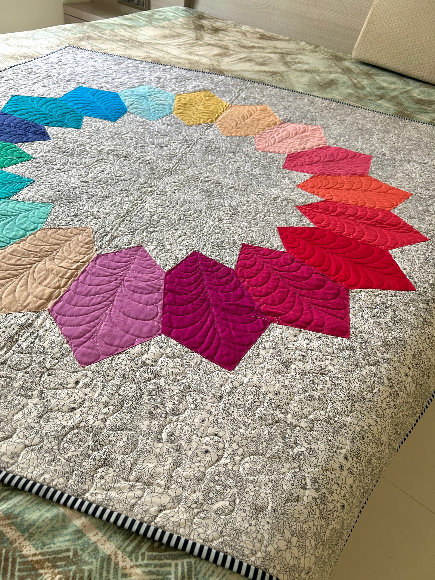 Handmade Rainbow Throw Quilt Sale – Modern Patchwork Baby quilt for Nursery