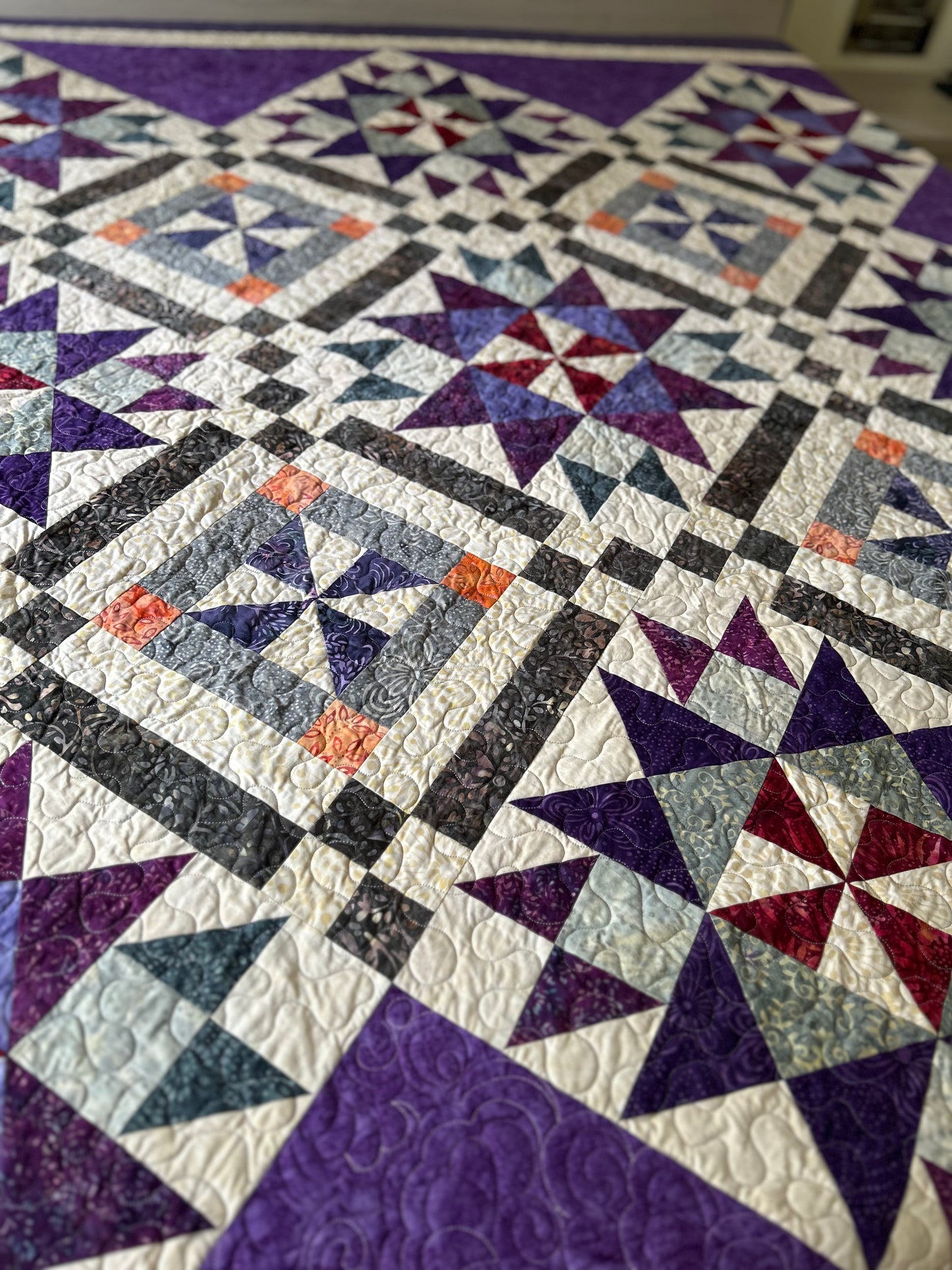 Purple king Queen size bed quilt | wedding gift | handmade quilt sale