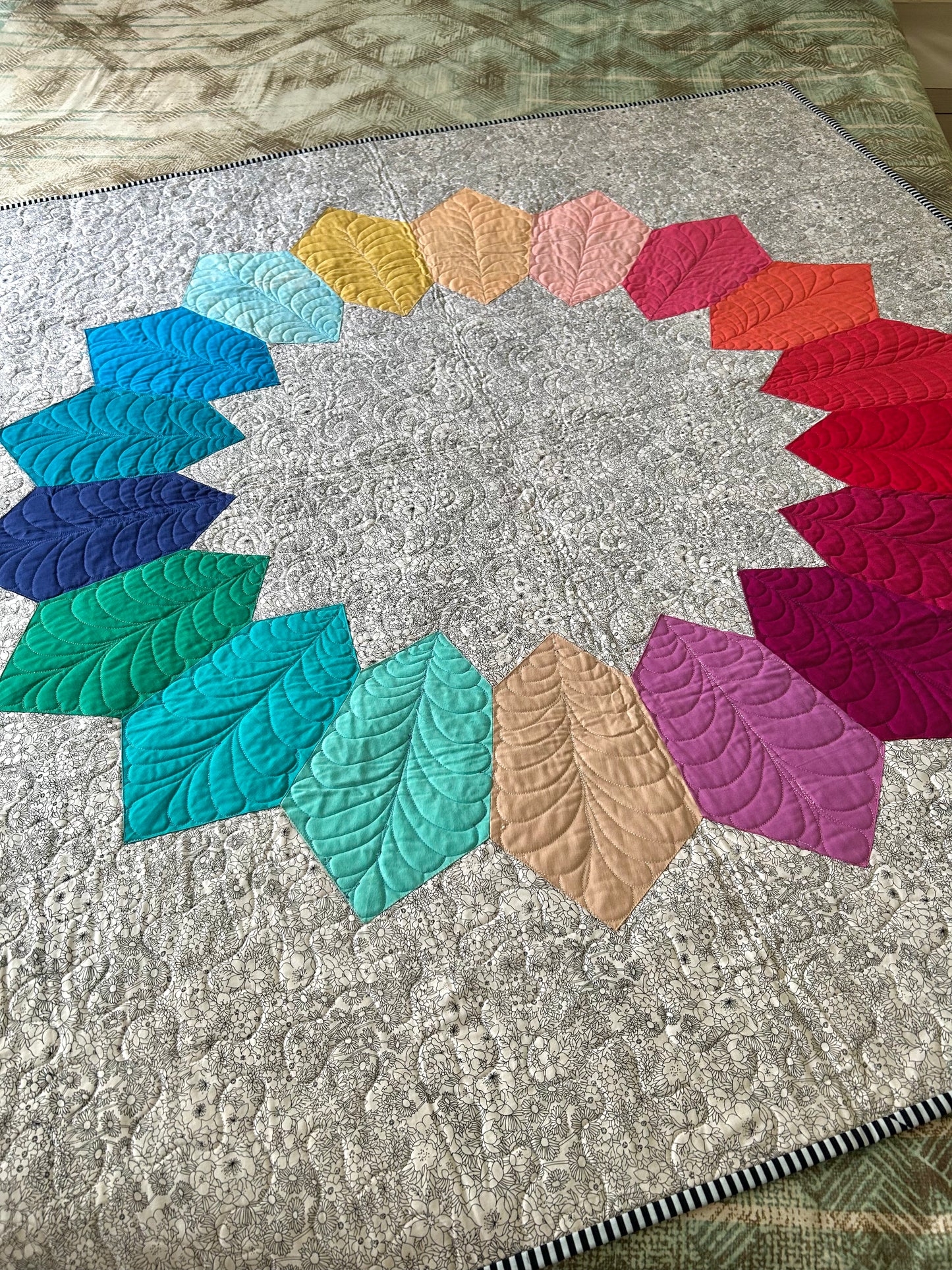 Handmade Rainbow Throw Quilt Sale – Modern Patchwork Baby quilt for Nursery