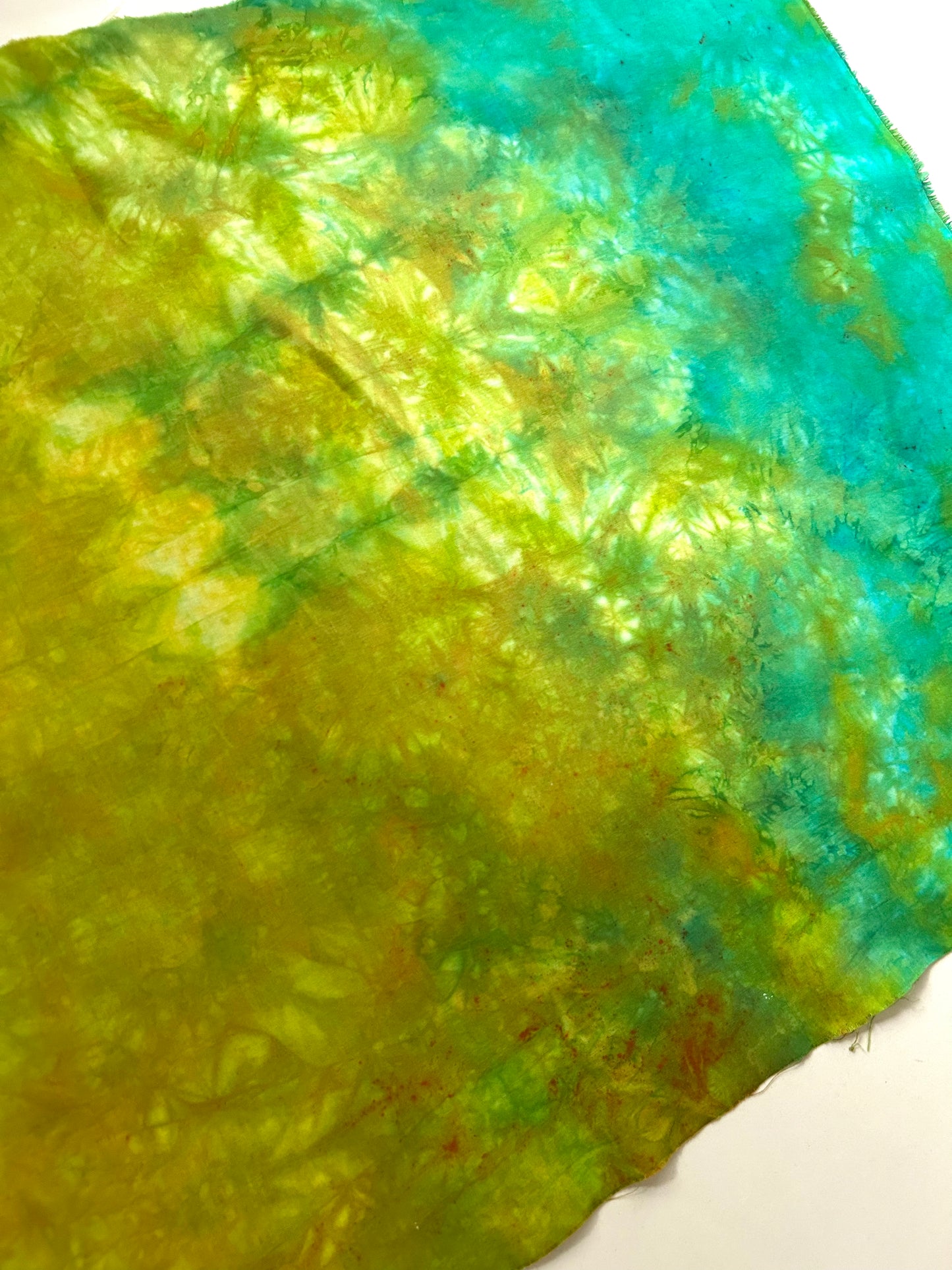 Hand Dyed Fabric Panel for Quilting and Textile Art | OOAK Cotton Fabric | Landscape Style Art Quilt Background | 23 x 35 Inches