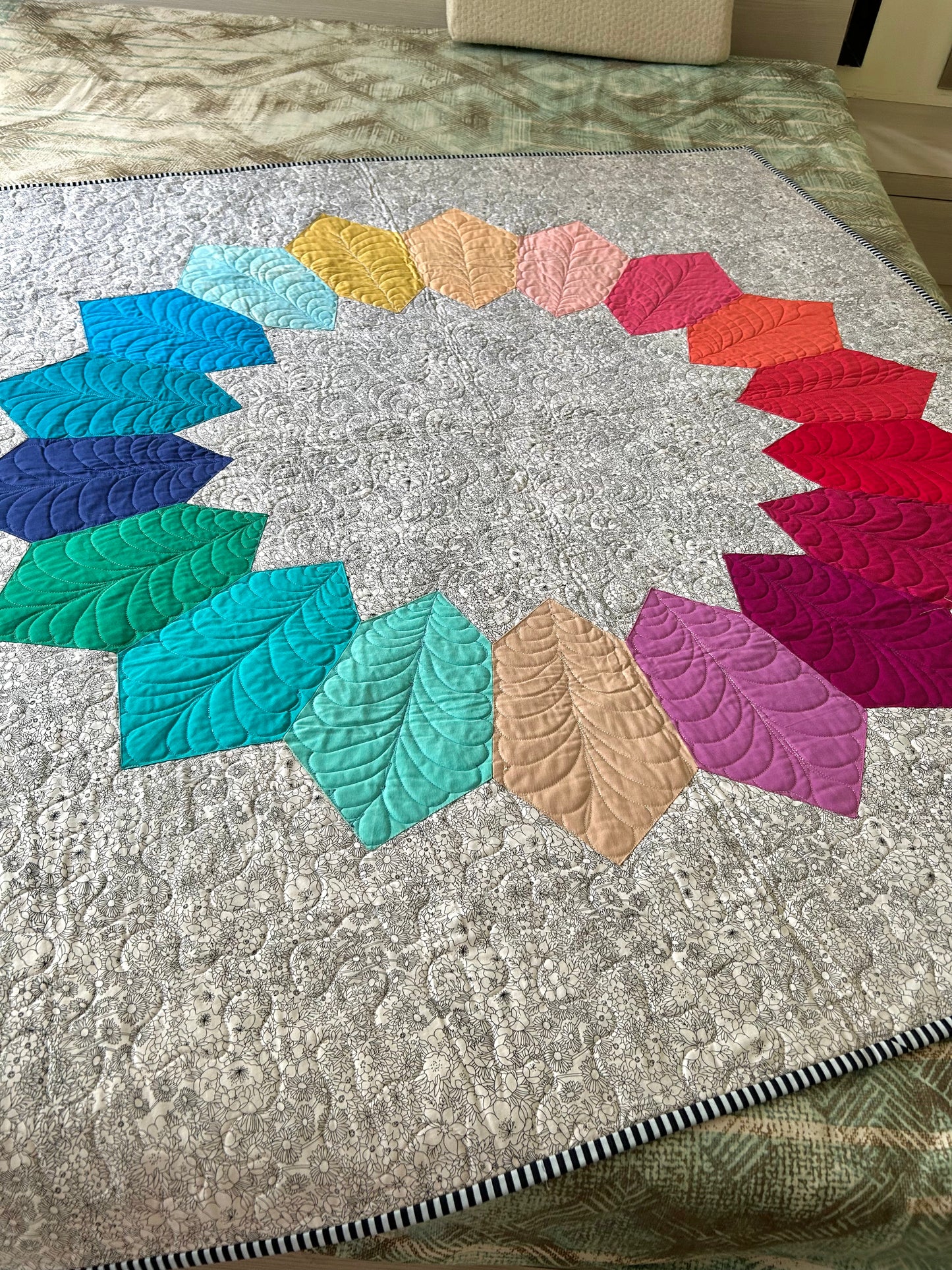 Handmade Rainbow Throw Quilt Sale – Modern Patchwork Baby quilt for Nursery