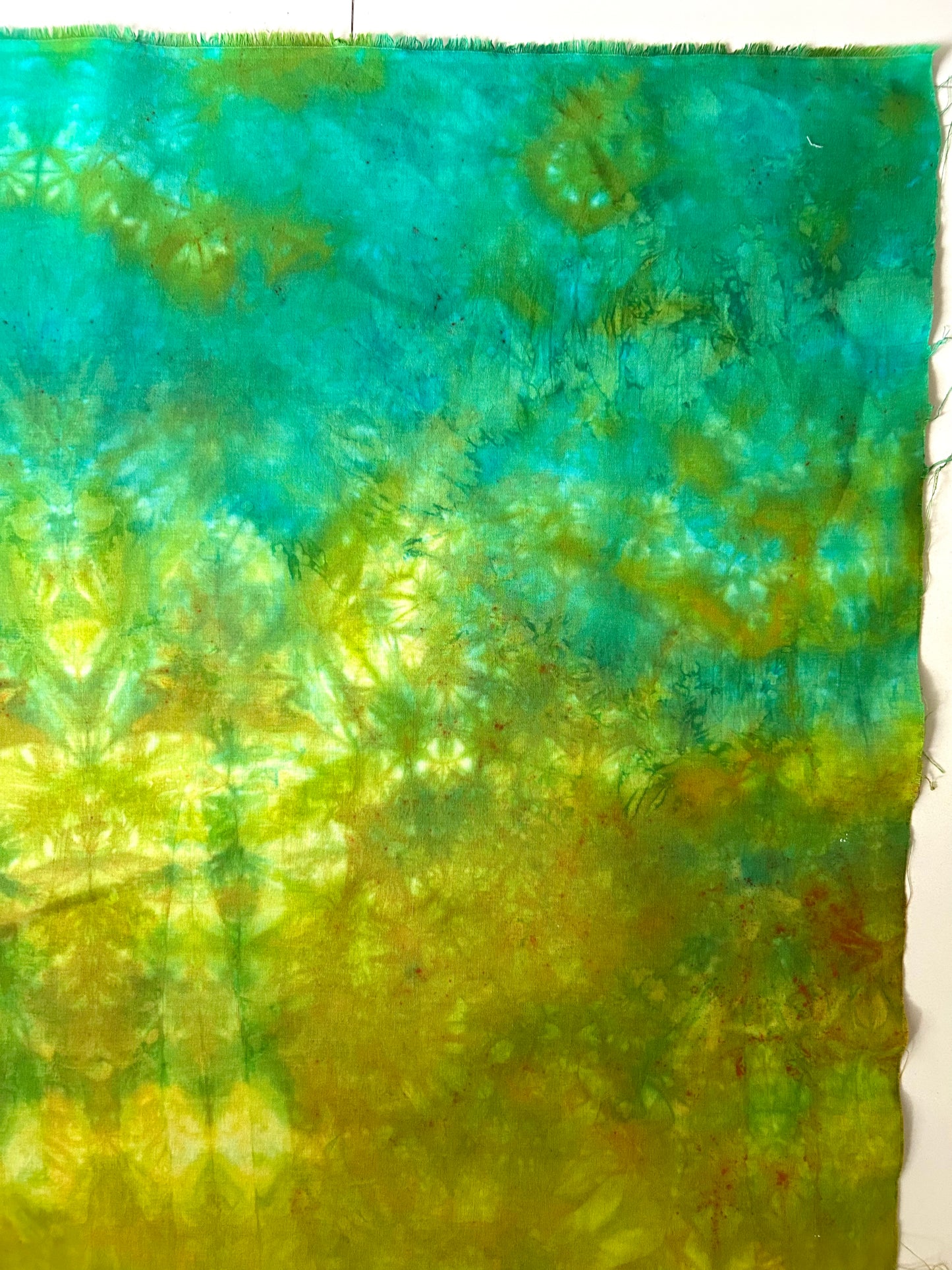 Hand Dyed Fabric Panel for Quilting and Textile Art | OOAK Cotton Fabric | Landscape Style Art Quilt Background | 23 x 35 Inches