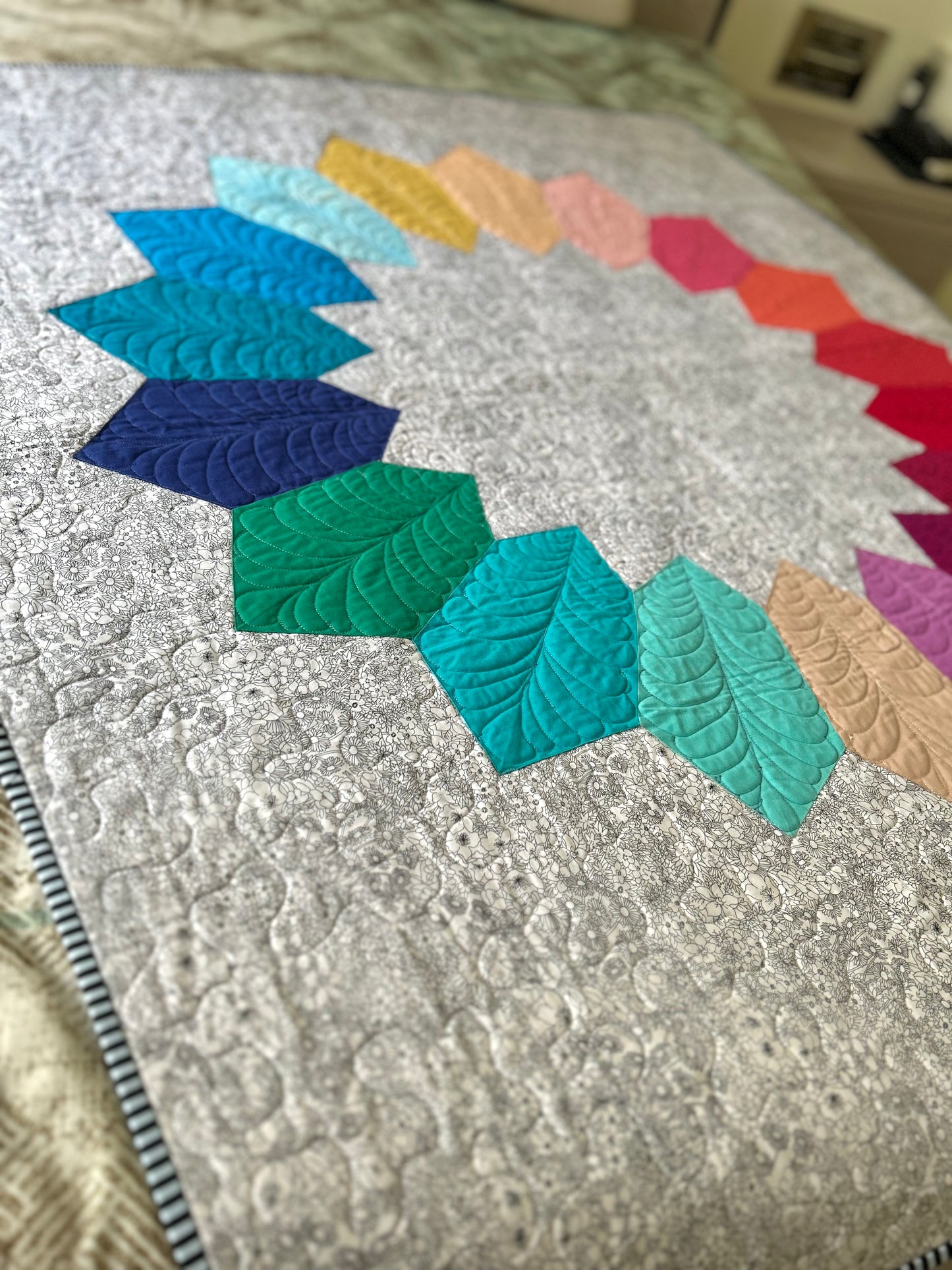 Handmade Rainbow Throw Quilt Sale – Modern Patchwork Baby quilt for Nursery