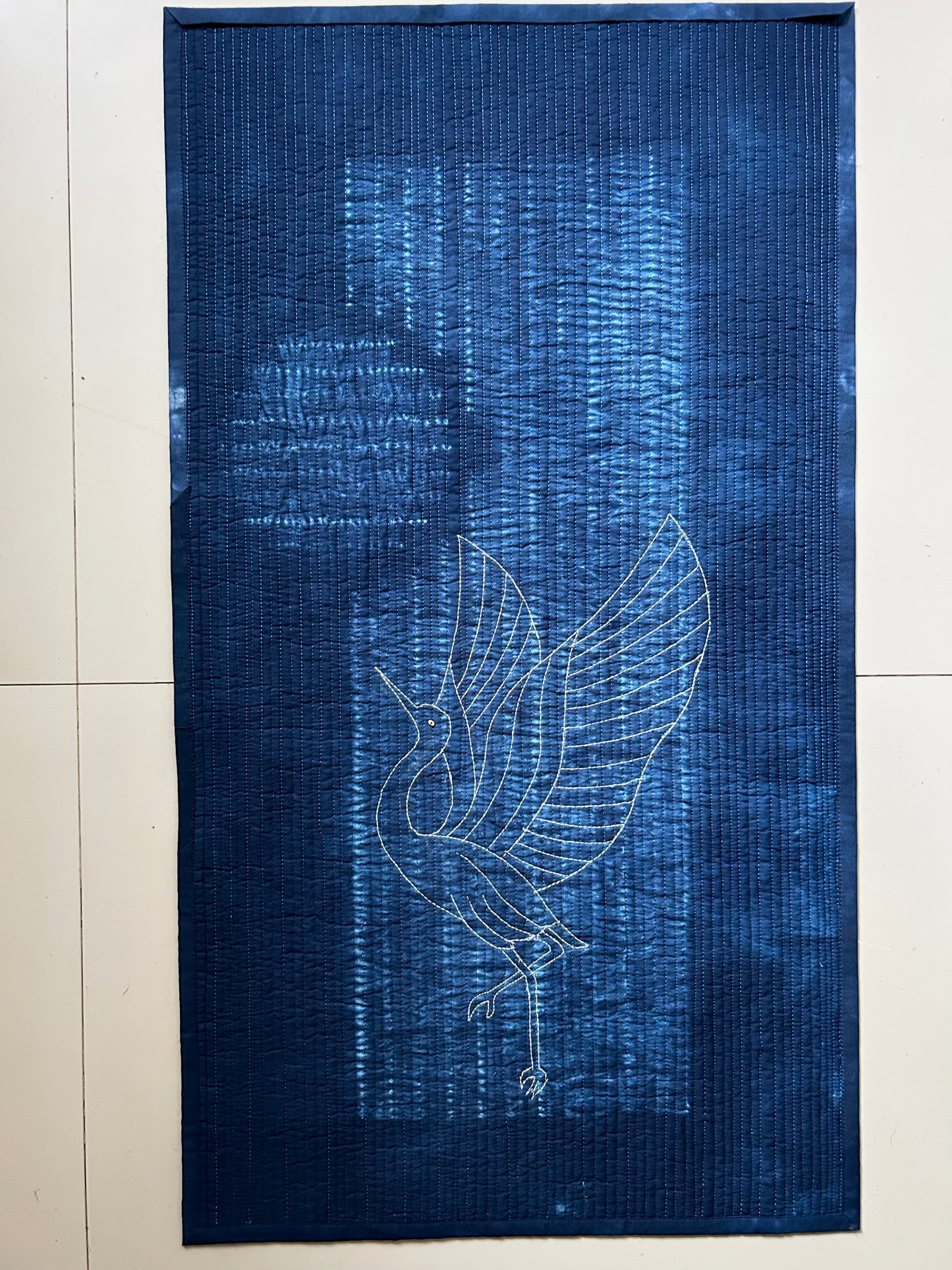 Indigo Flight

Original Stitched Shibori Crane Textile Art