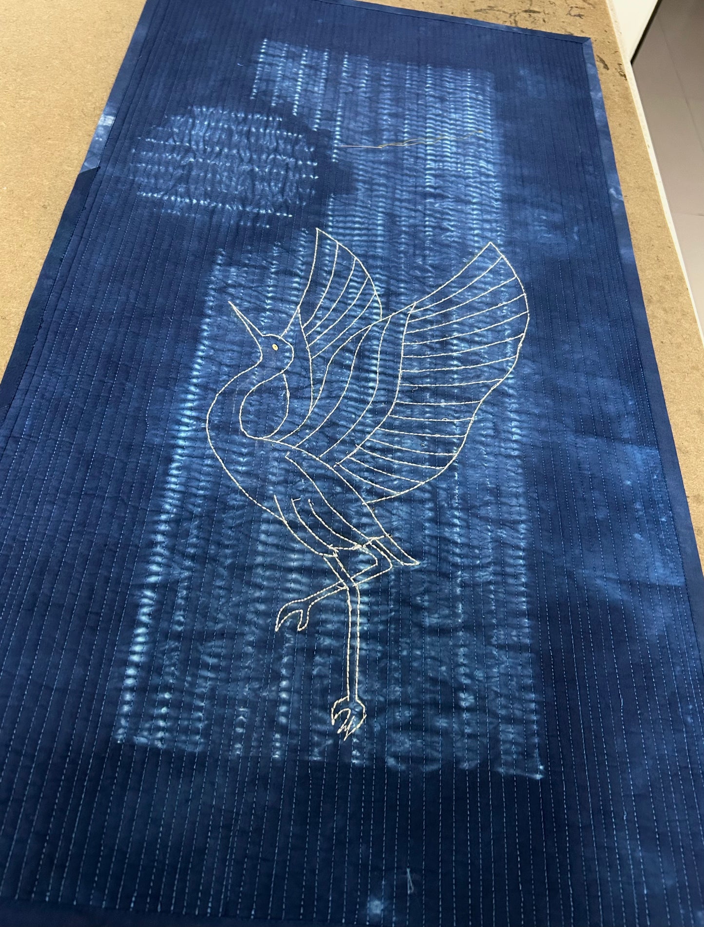 Indigo Flight

Original Stitched Shibori Crane Textile Art
