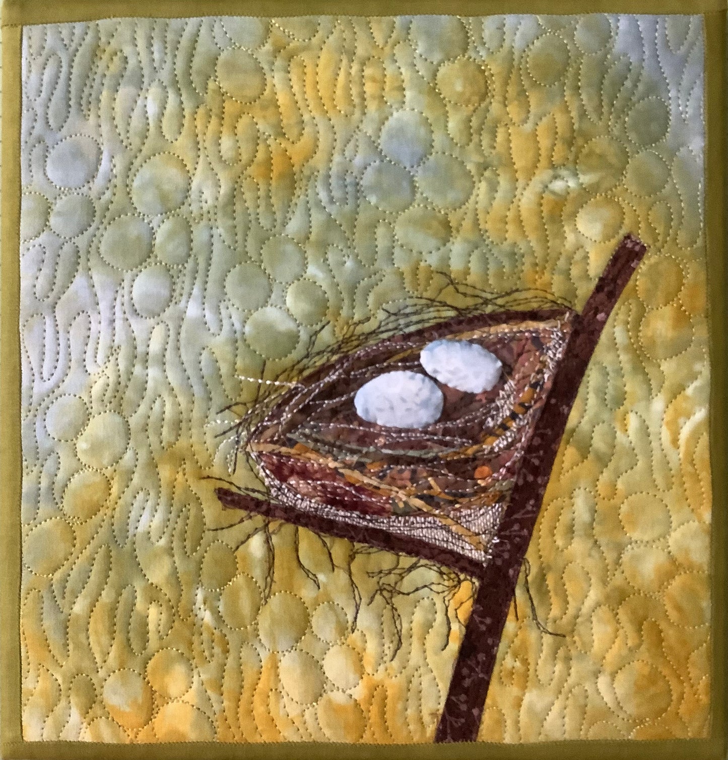 Nest Textile Wall Art, Original, Bird Nest Canvas Artwork Frame