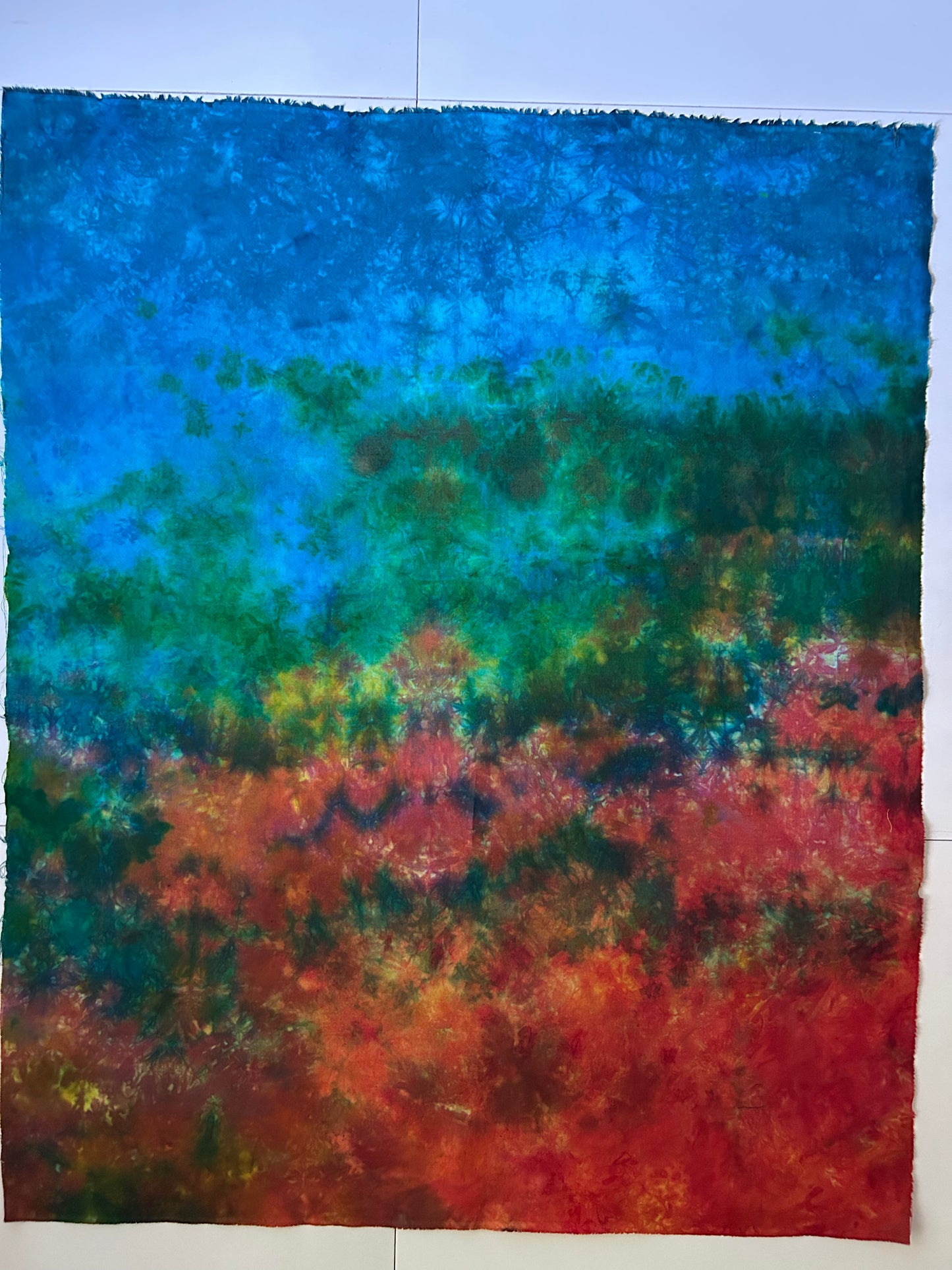 Hand Dyed Quilting Fabric Panel – Autumn Meadow Cotton Fabric for Art Quilts, Landscape Quilts and Textile Art