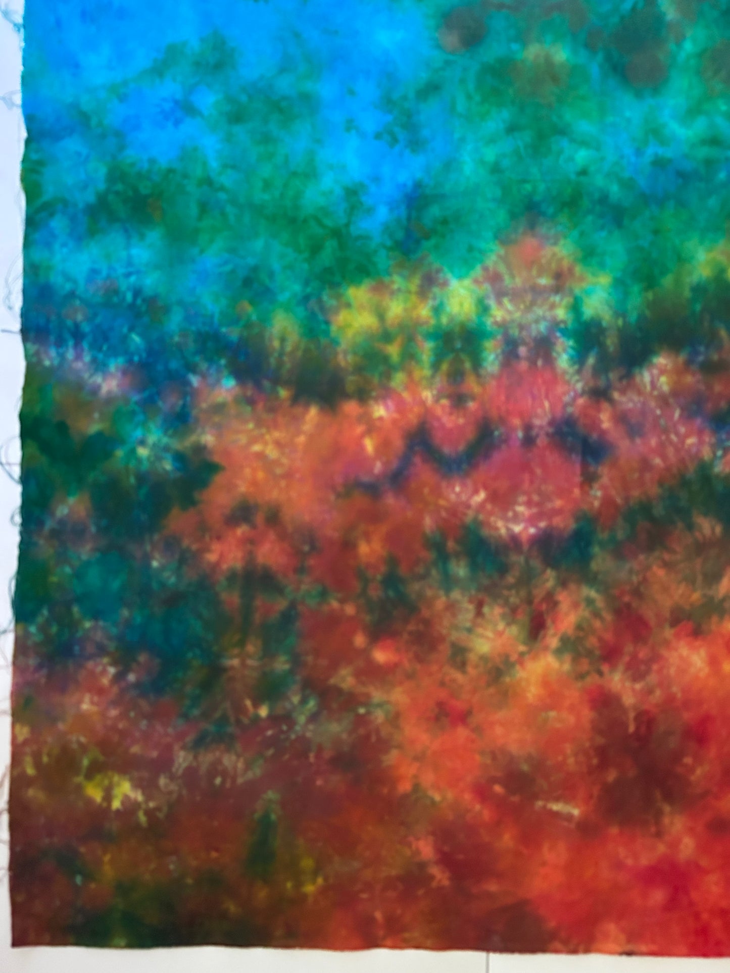 Hand Dyed Quilting Fabric Panel – Autumn Meadow Cotton Fabric for Art Quilts, Landscape Quilts and Textile Art