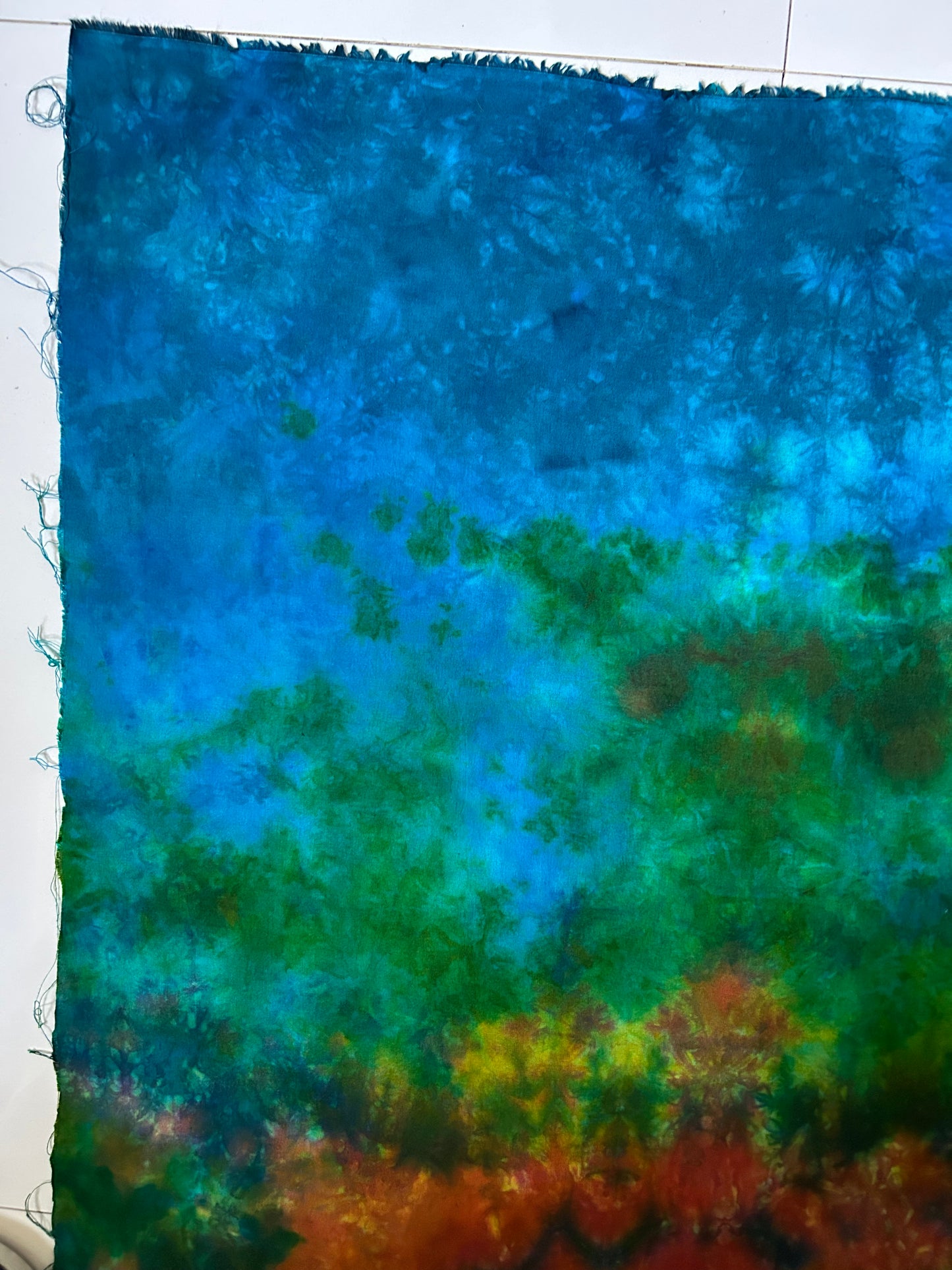 Hand Dyed Quilting Fabric Panel – Autumn Meadow Cotton Fabric for Art Quilts, Landscape Quilts and Textile Art