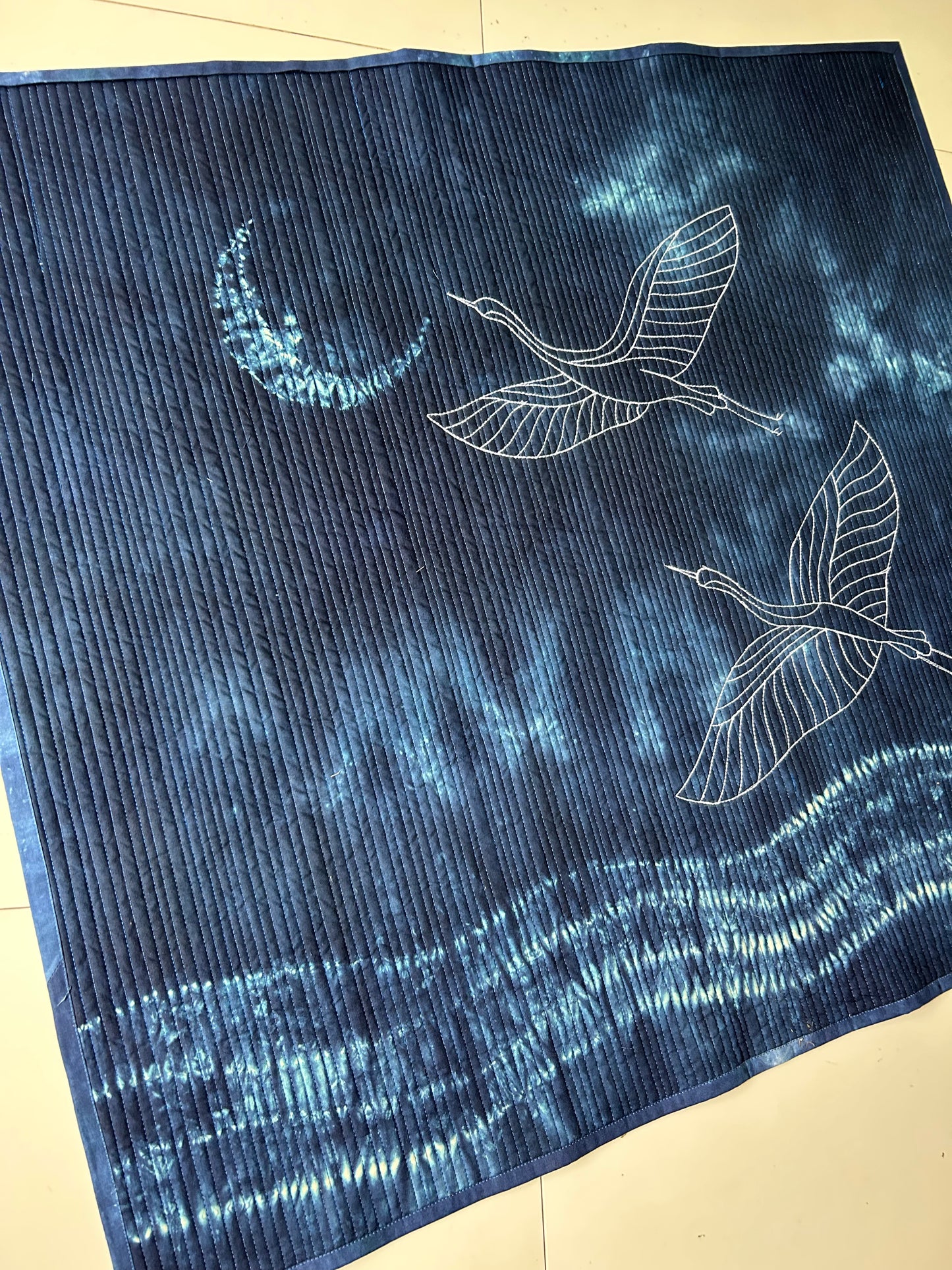 Moonlit Flight

Original Hand-Dyed Nui Shibori Textile Artwork