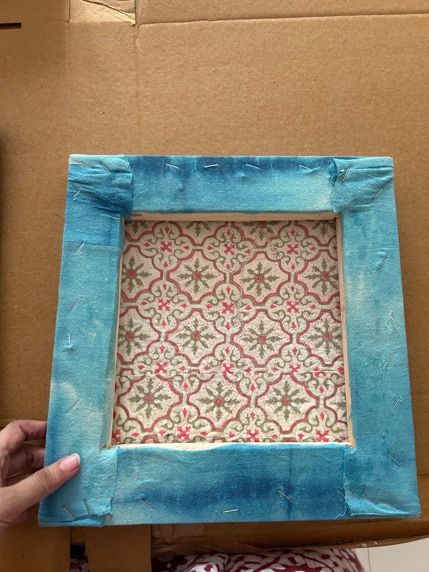 Pomegranate wall art , textile art canvas