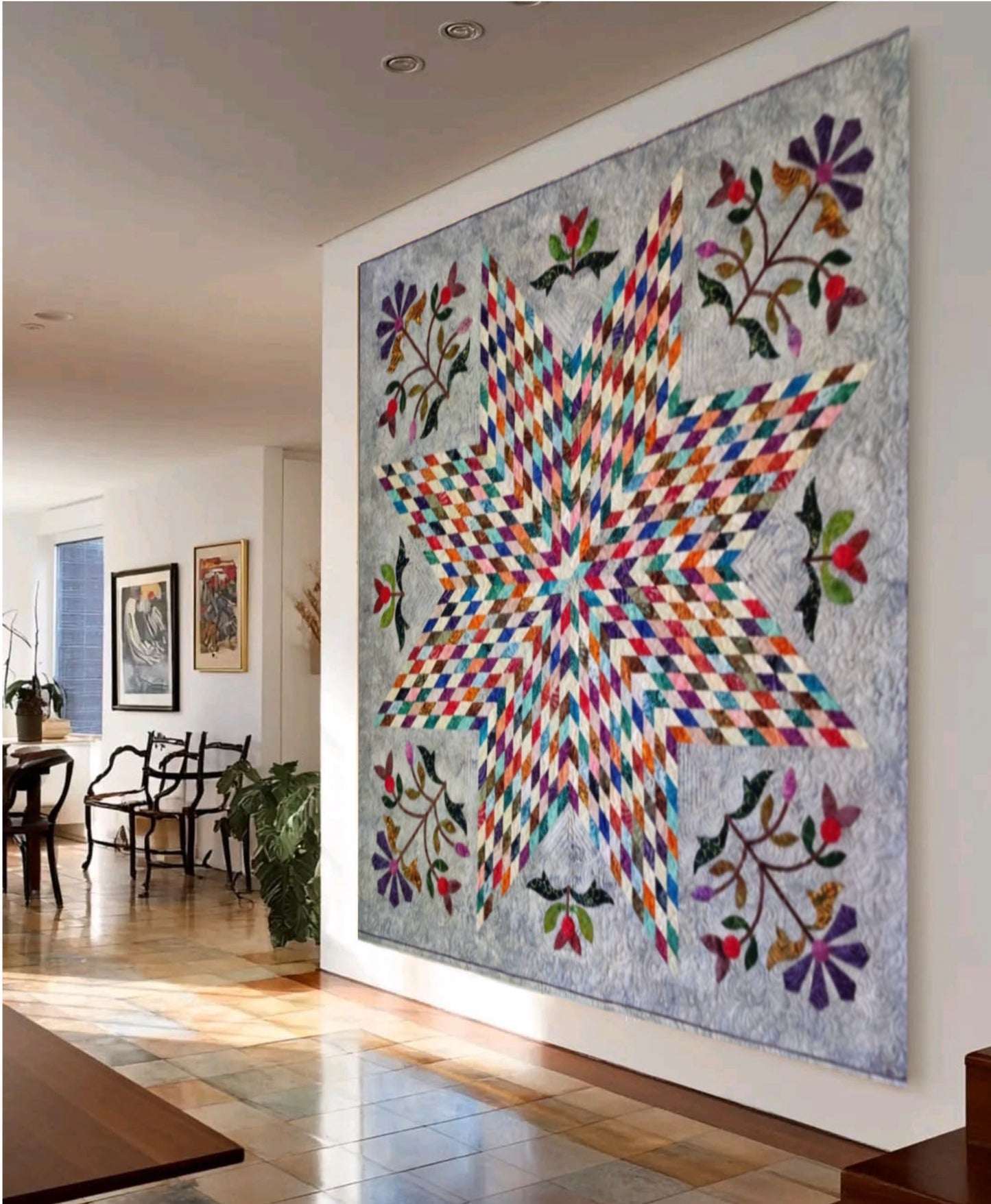 Handmade Lone Star Quilted Wall Art - Texas Star Quilt