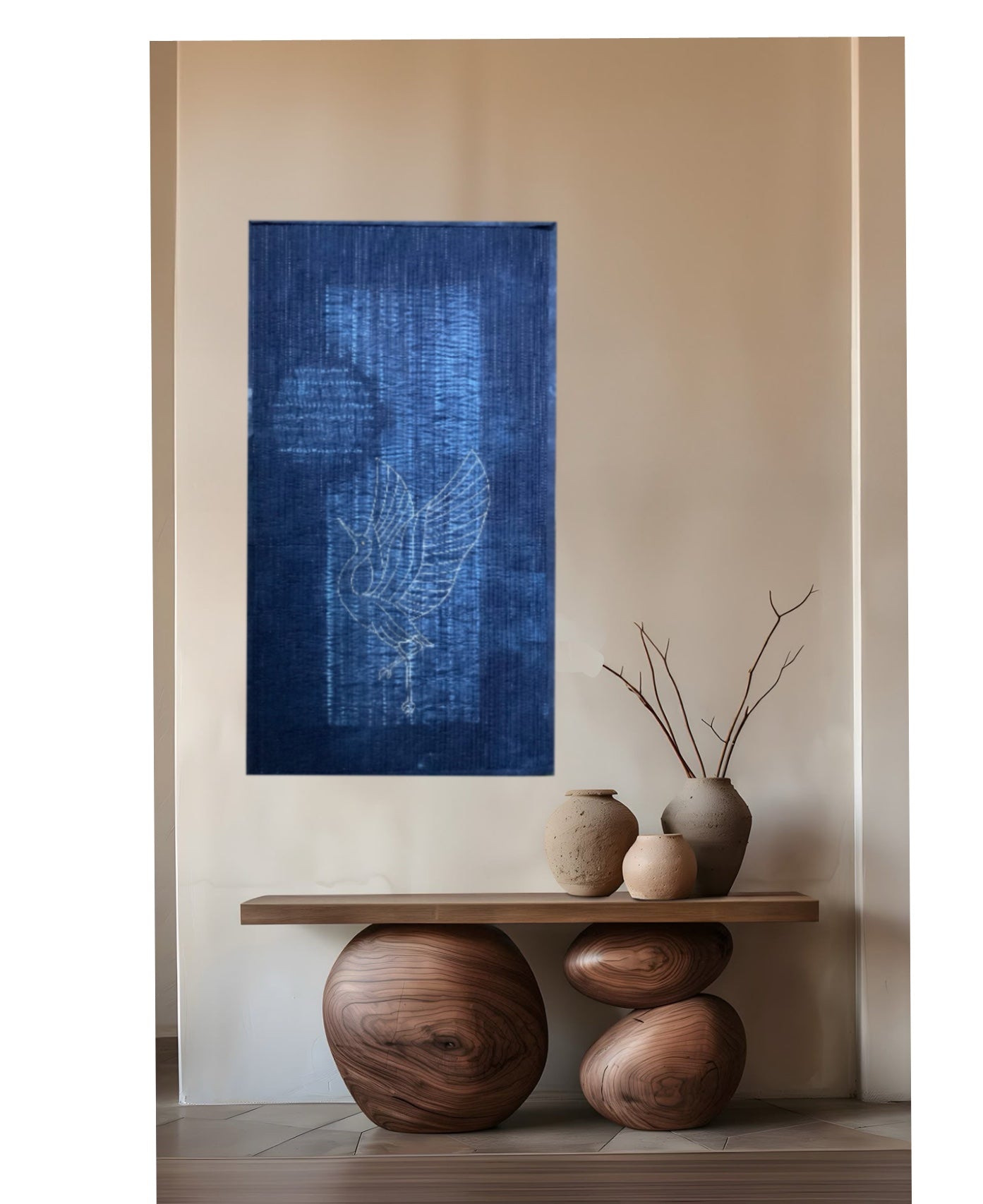 Indigo Flight

Original Stitched Shibori Crane Textile Art