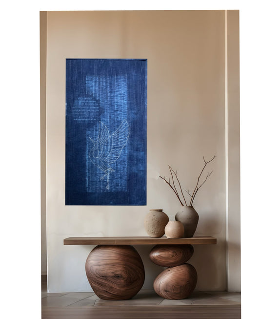 Indigo Flight

Original Stitched Shibori Crane Textile Art