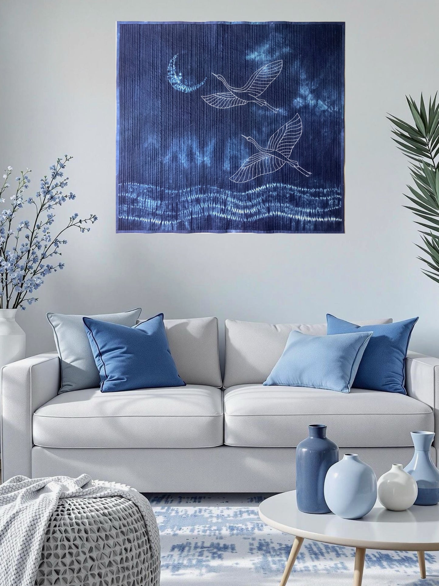 Moonlit Flight

Original Hand-Dyed Nui Shibori Textile Artwork