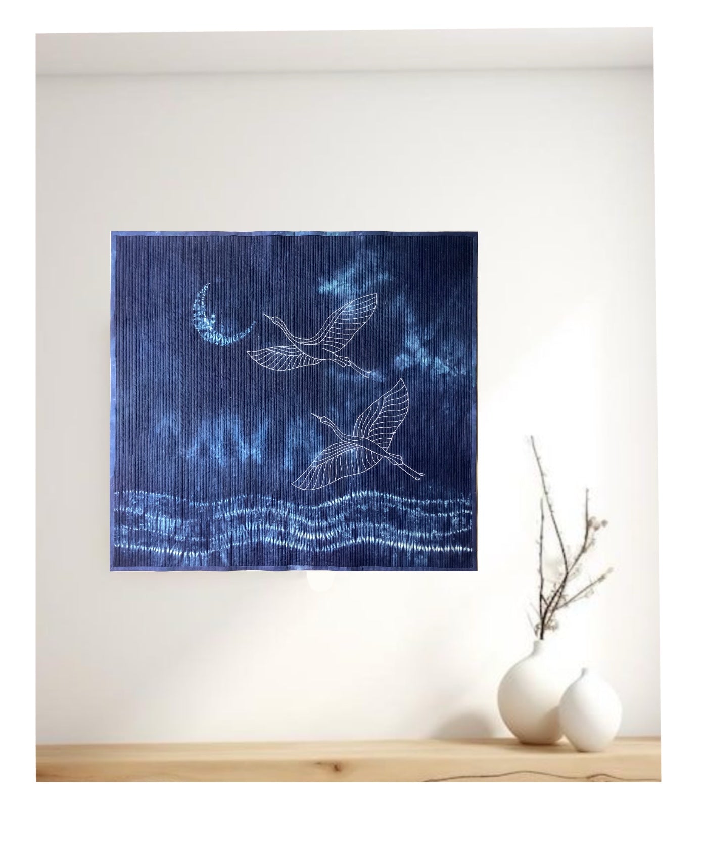 Moonlit Flight

Original Hand-Dyed Nui Shibori Textile Artwork
