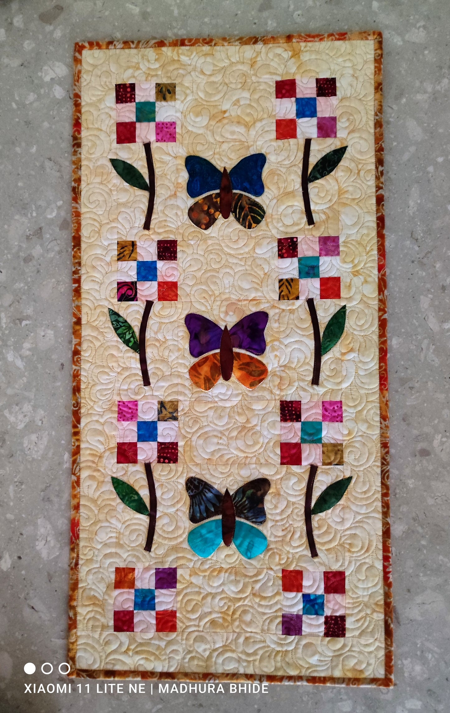 Butterfly Patchwork Table Runner - Handmade Quilted Accent - Home Decor - Unique Dining Table Decor