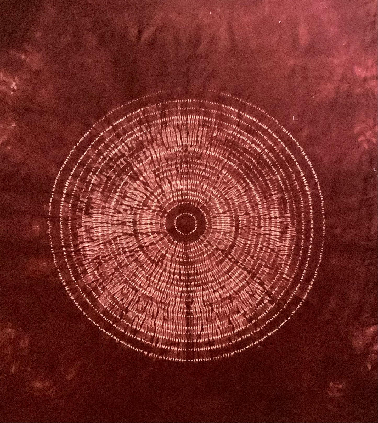 Red maroon contemporary art- Nui Shibori tapestry -Japanese Tie Dye Fiber wall Art -  Japandi interior- meditation room decor