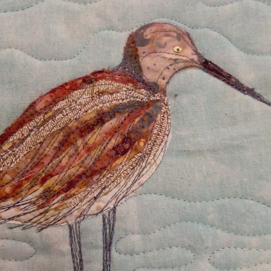 Video of bird quilt showing details 