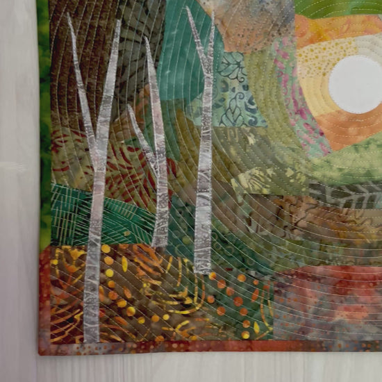 Video showing details of mini art quilt 